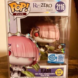 Funko Pop! Plus Ram Re:Zero Starting Life Glow Boxed Vinyl Figure #2116